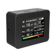 Pristin Air quality detector,PM2.5 PM1.0 PM10 13-in-1 Indoor Air Quality TVOC PM2.5 PM1.0 Humidity Temperature CO₂ TVOC PM2.5 Meter Offices 13-in-1 - Alarm Timer Temperature - Time Stopwatch - Alarm